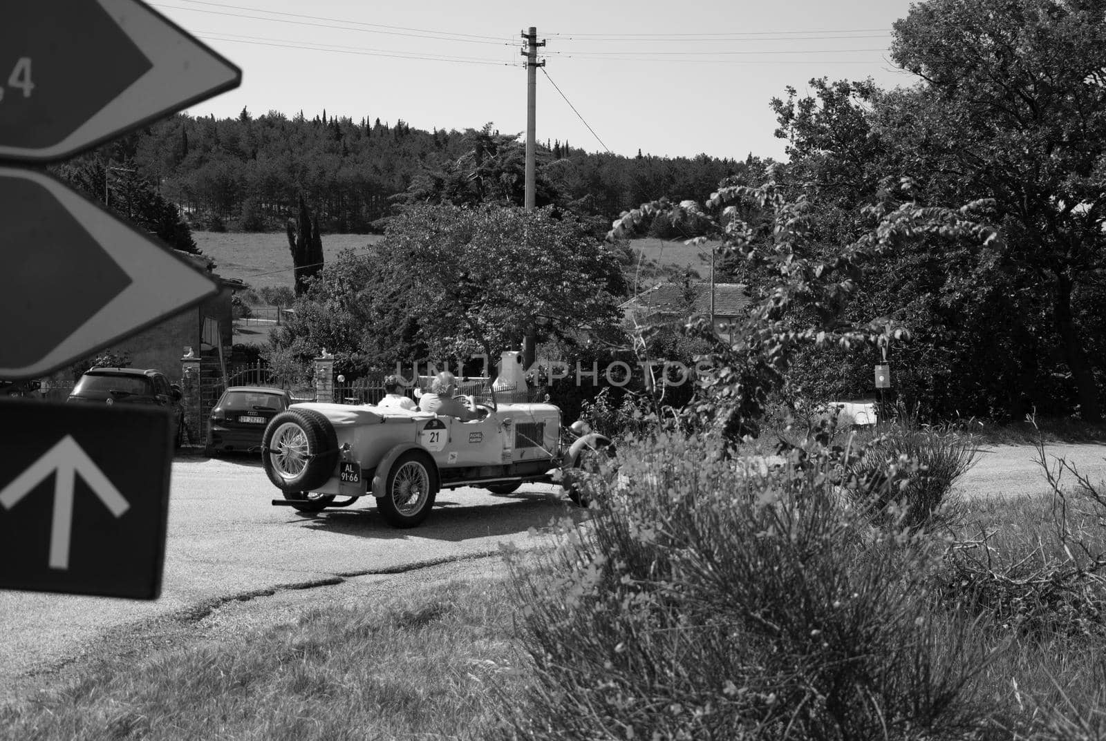 SUNBEAM 3 LITRE TWIN CAM SUPER SPORT 1926 on an old racing car in rally Mille Miglia 2022 the famous italian historical race (1927-1957 by massimocampanari