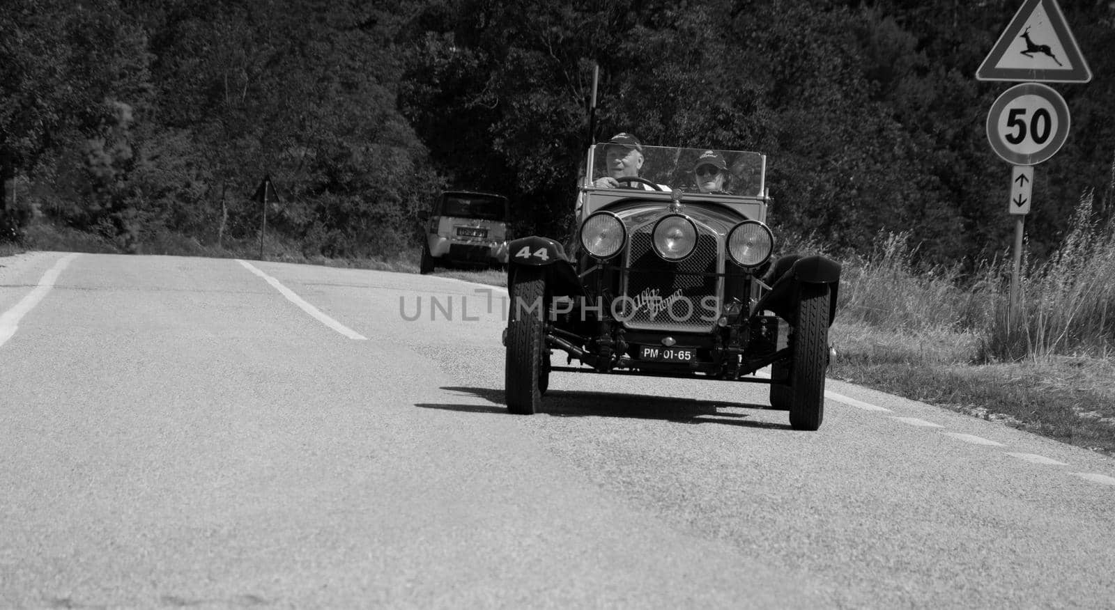 ALFA ROMEO 6C 1750 SUPER SPORT ZAGATO 1929 on an old racing car in rally Mille Miglia 2022 the famous italian historical race (1927-1957 by massimocampanari