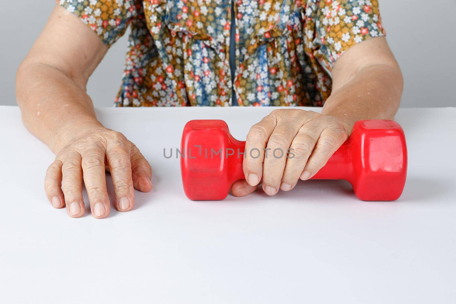 Physical Therapy ,elderly exercises with dumbbell