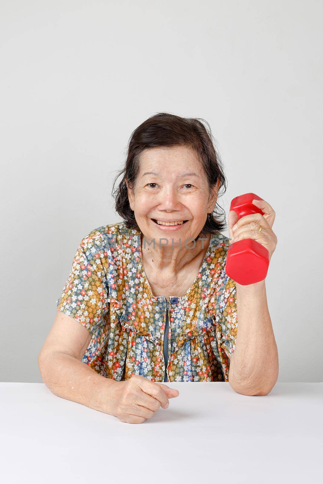 Physical Therapy ,elderly exercises with dumbbell