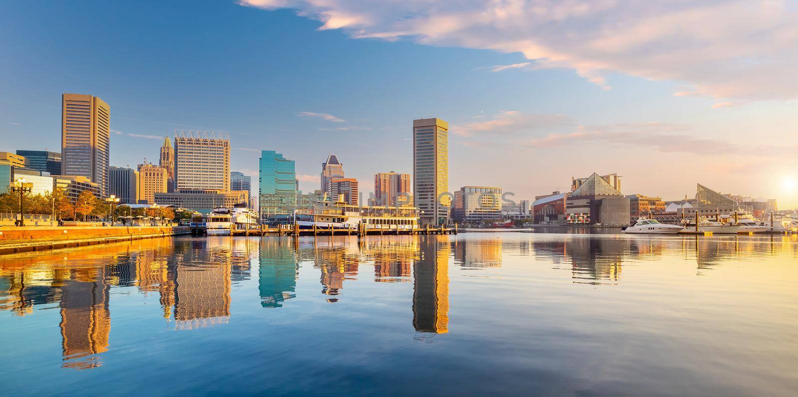 Downtown Baltimore city skyline , cityscape in Maryland USA by f11photo