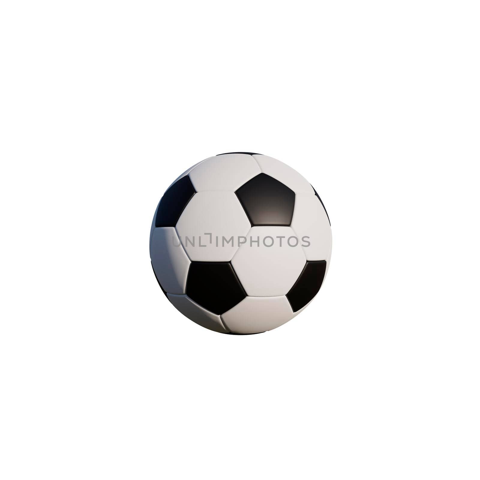 Classic soccer ball isolated on white background. 3D render by raferto1973