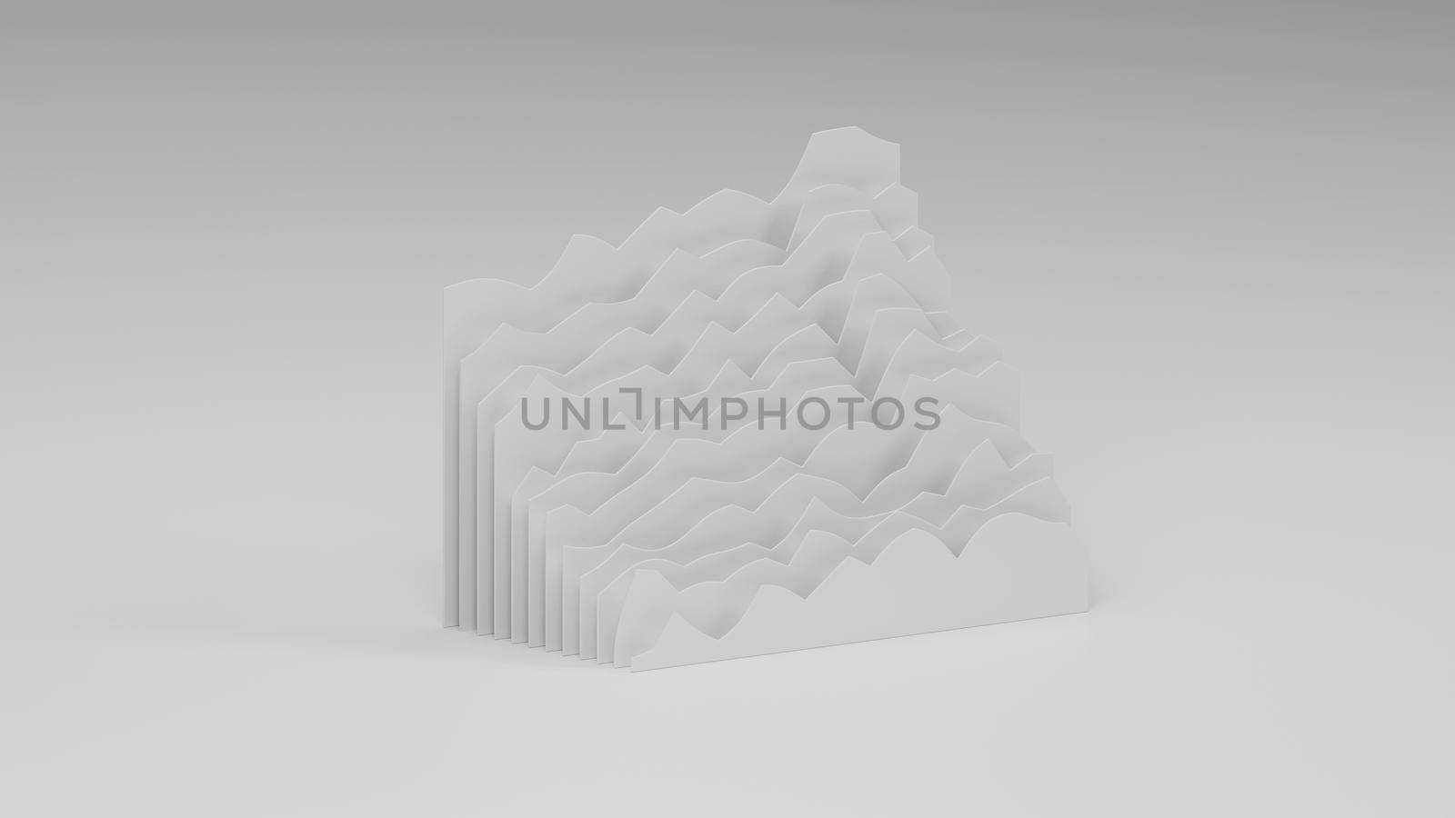A Set of white charts 3D render