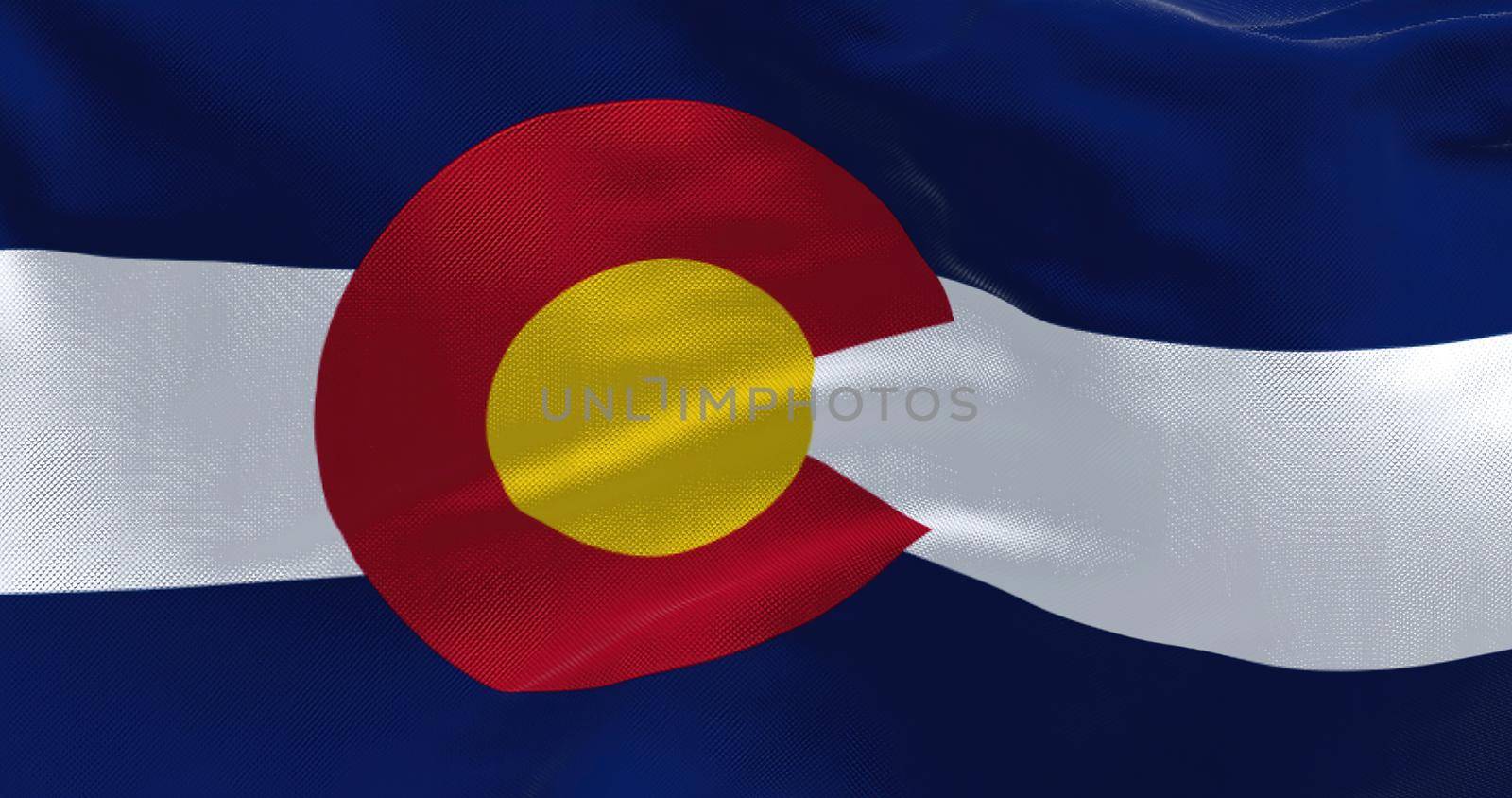Close-up view of the Colorado flag waving by rarrarorro