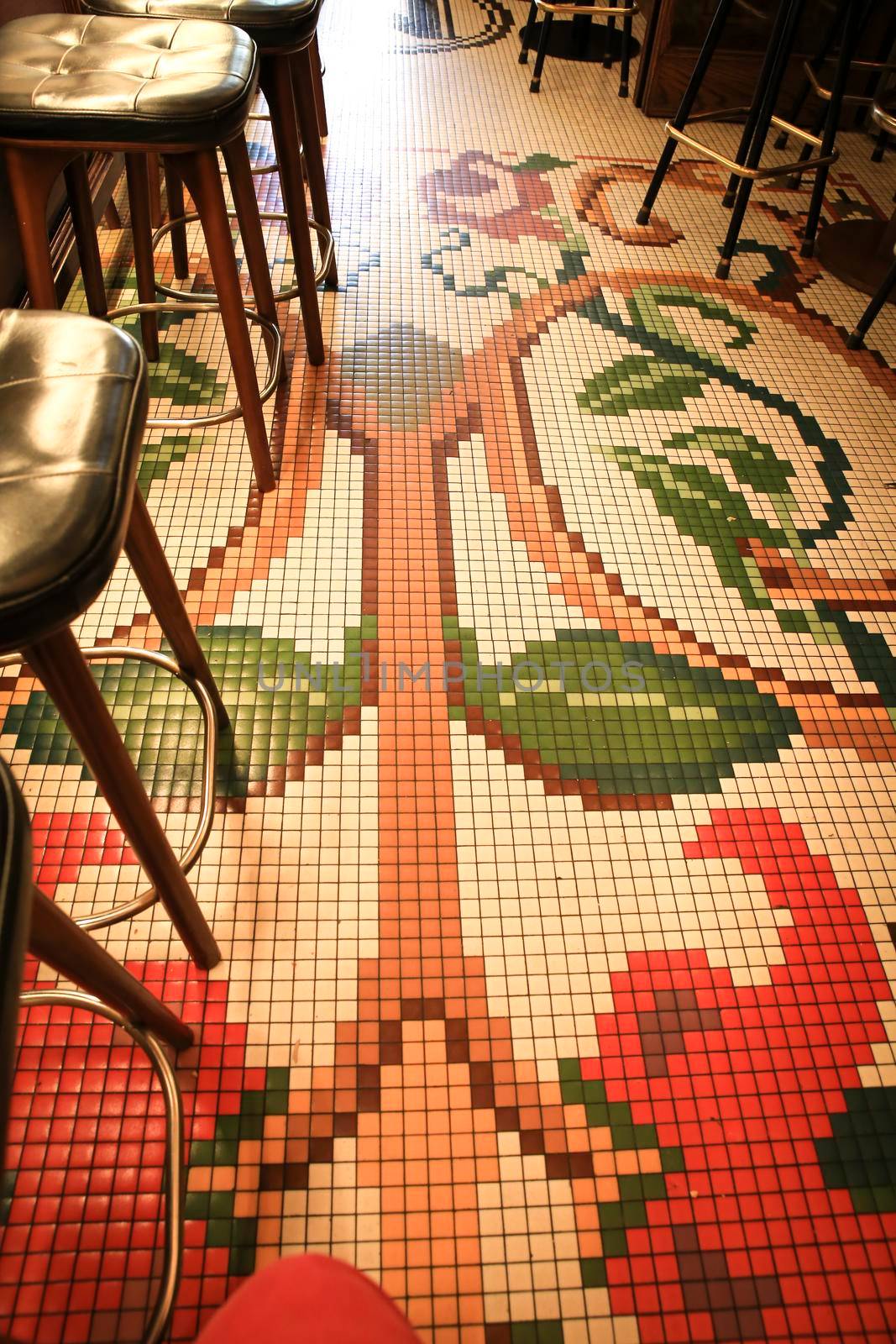 Luxurious restaurant in Alicante with beautiful mosaic floor by soniabonet