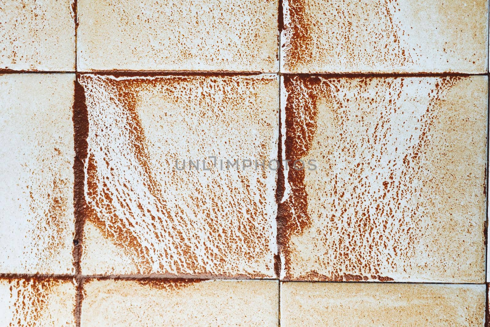 abstract wet rust scattering on a tile background by nikkytok