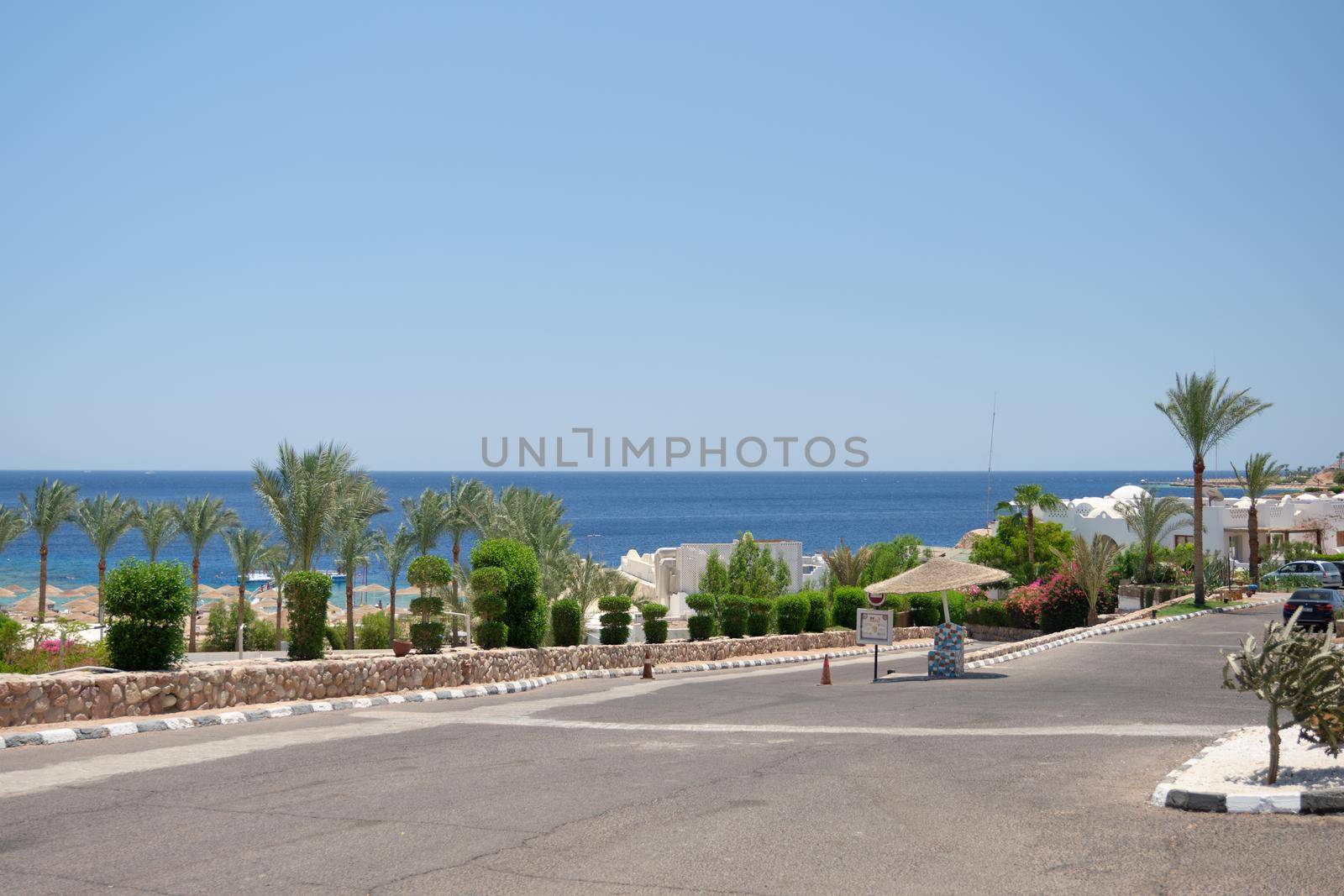 The road along the sea, ocean for cars. The concept of travel and spending time.
