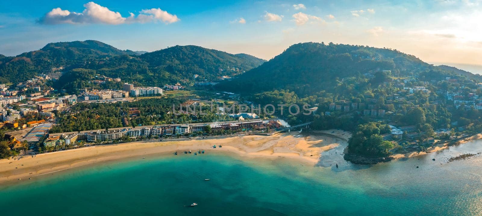 Aerial view in Patong beach in Phuket Province, Thailand by worldpitou