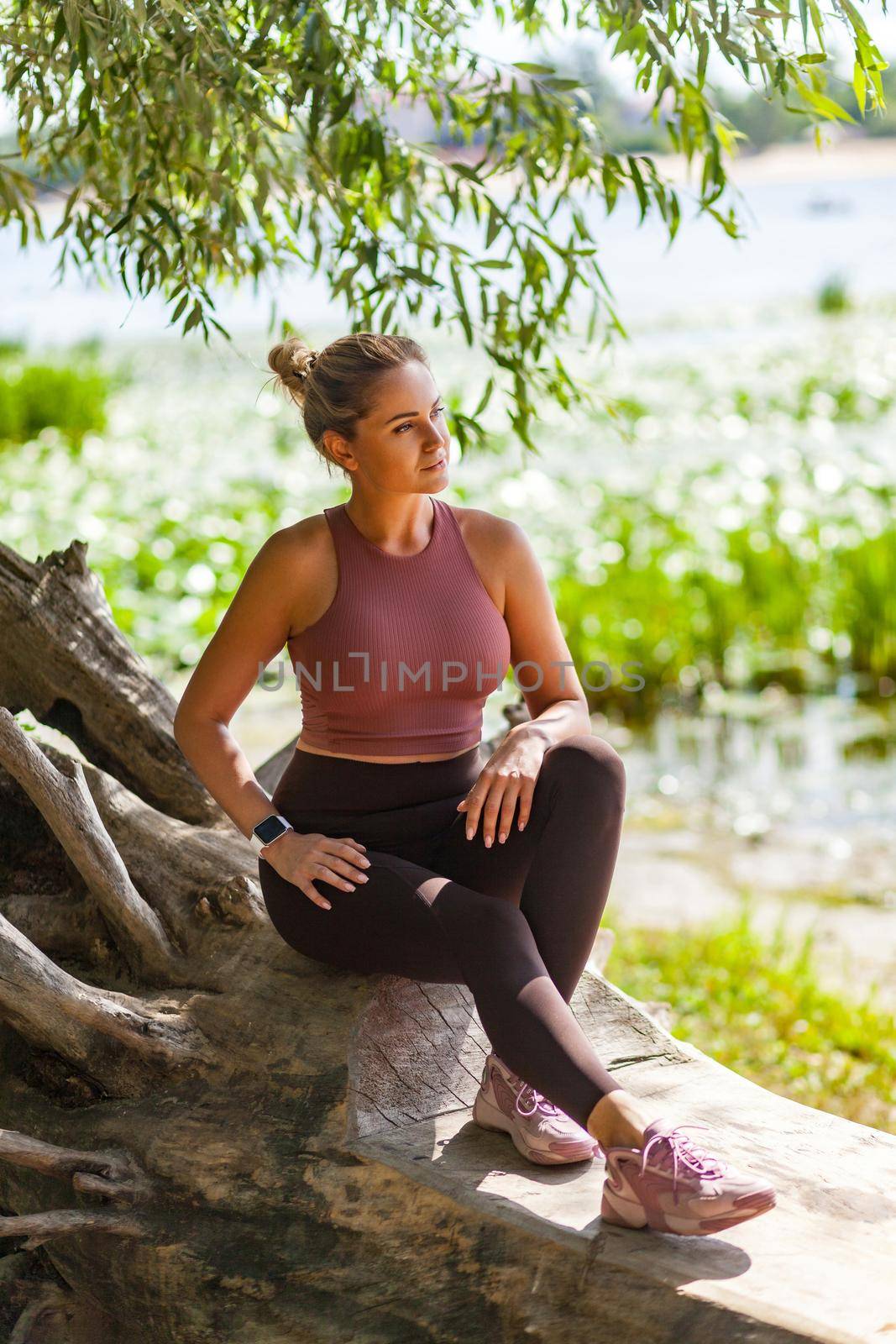 Outdoor sport of young woman in summertime. by Khosro1