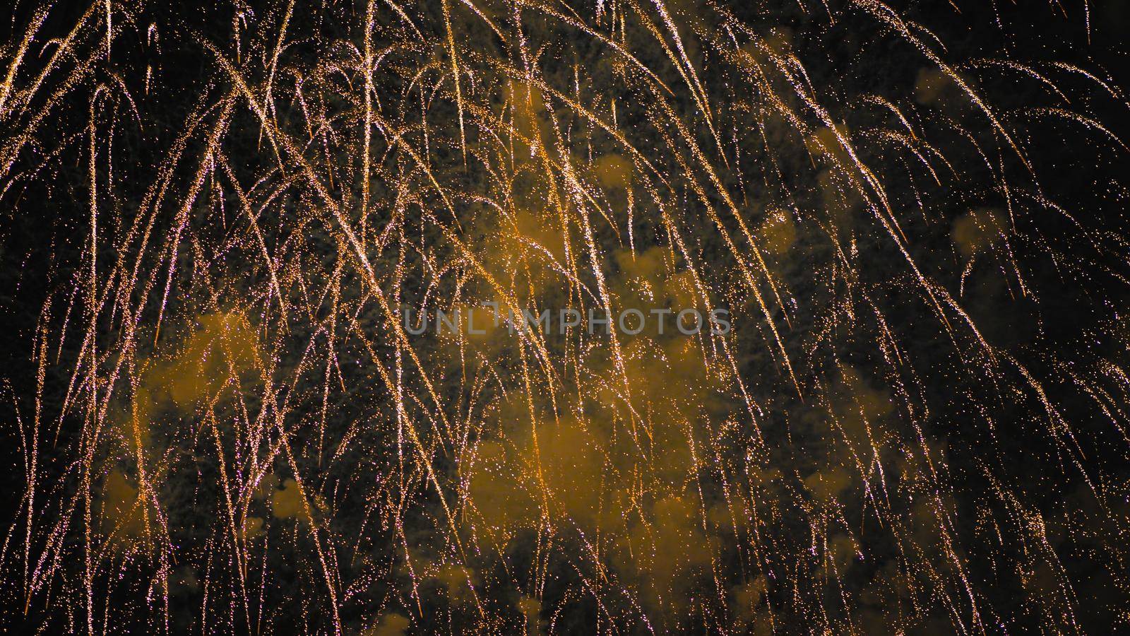 A colourful explosion of fireworks in the night sky