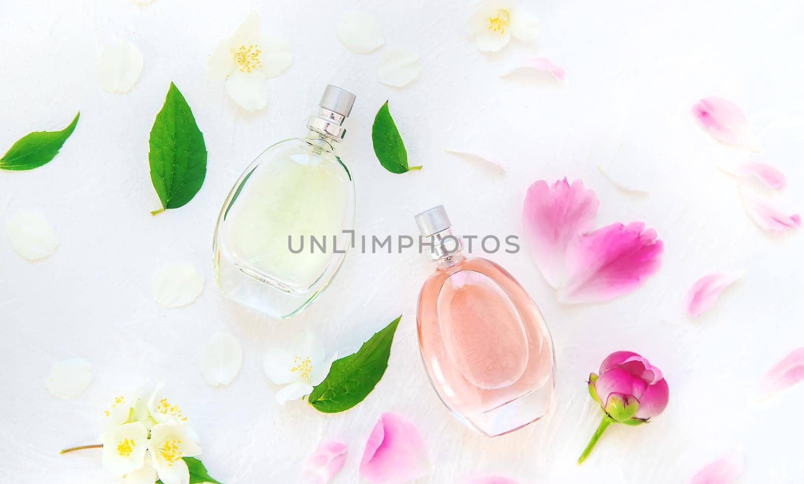 Perfume with a floral scent. Selective focus. Nature.