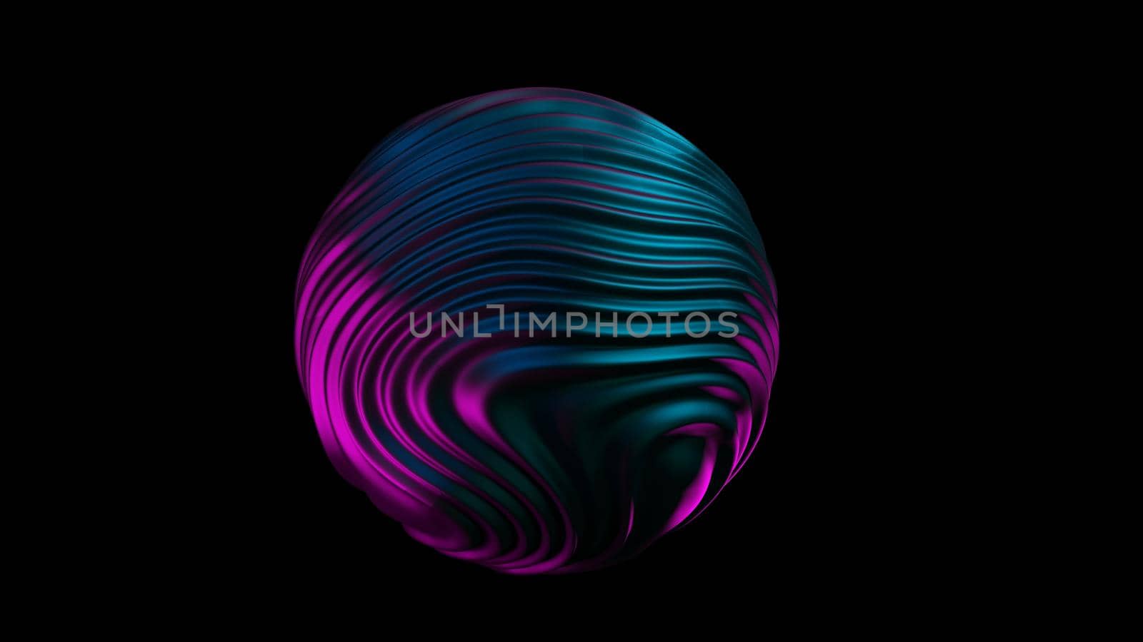 Liquid Sphere 3d blue purple light illustration. Abstract morphing sphere. Liquid holographic background. by DmytroRazinkov