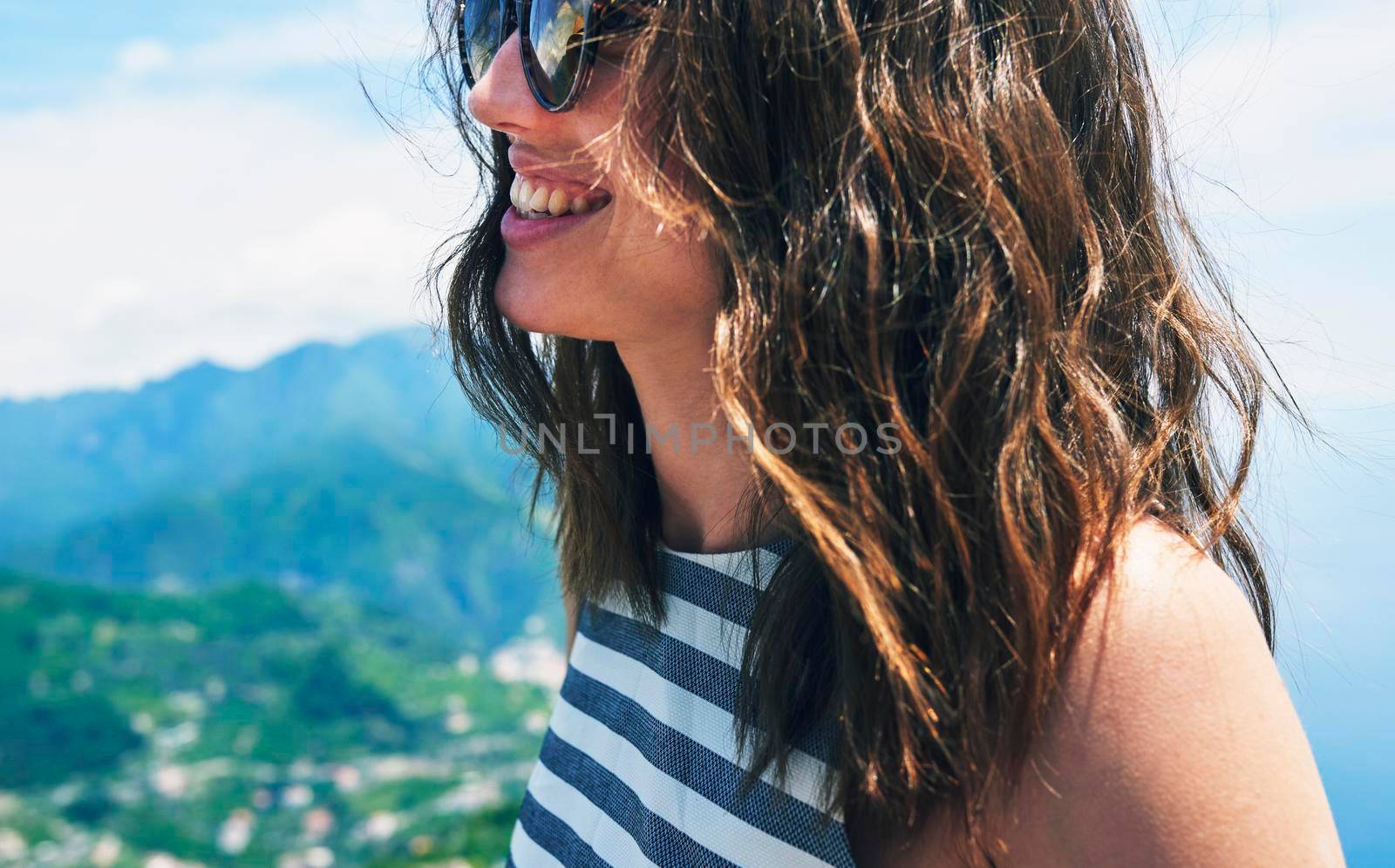 Beautiful woman smiling on travel summer vacation in Italy. Beautiful woman smiling on travel summer vacation in Italy. by YuriArcurs