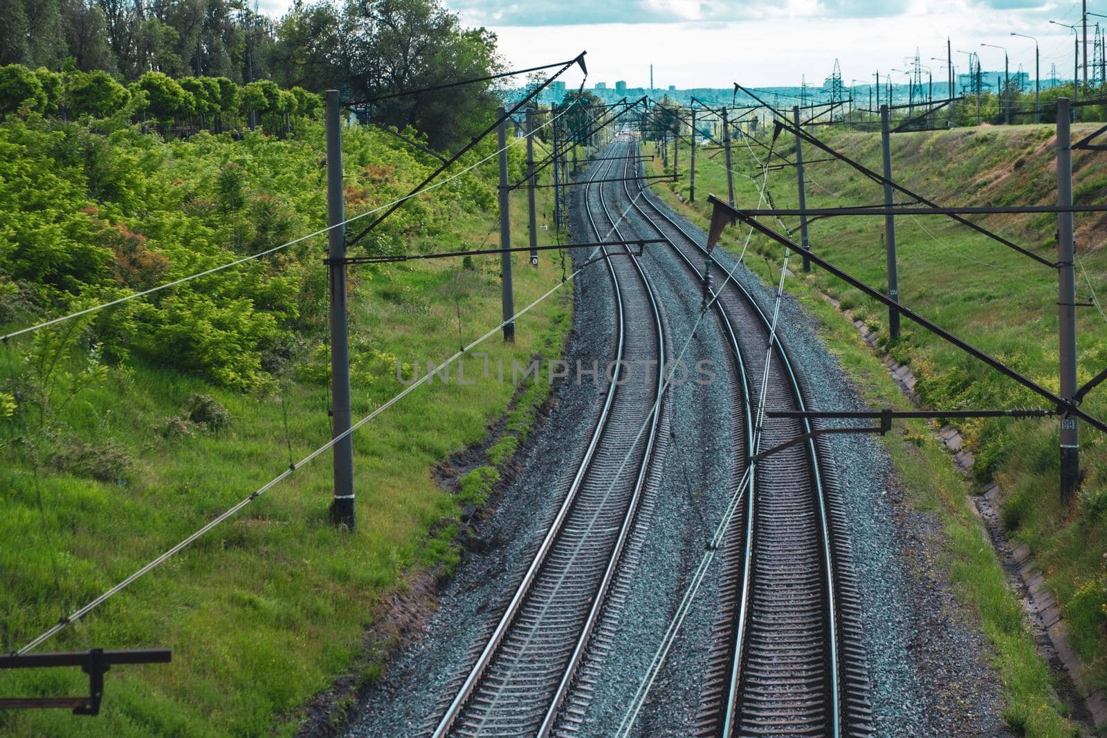 railroad tracks. two railway tracks. download photo