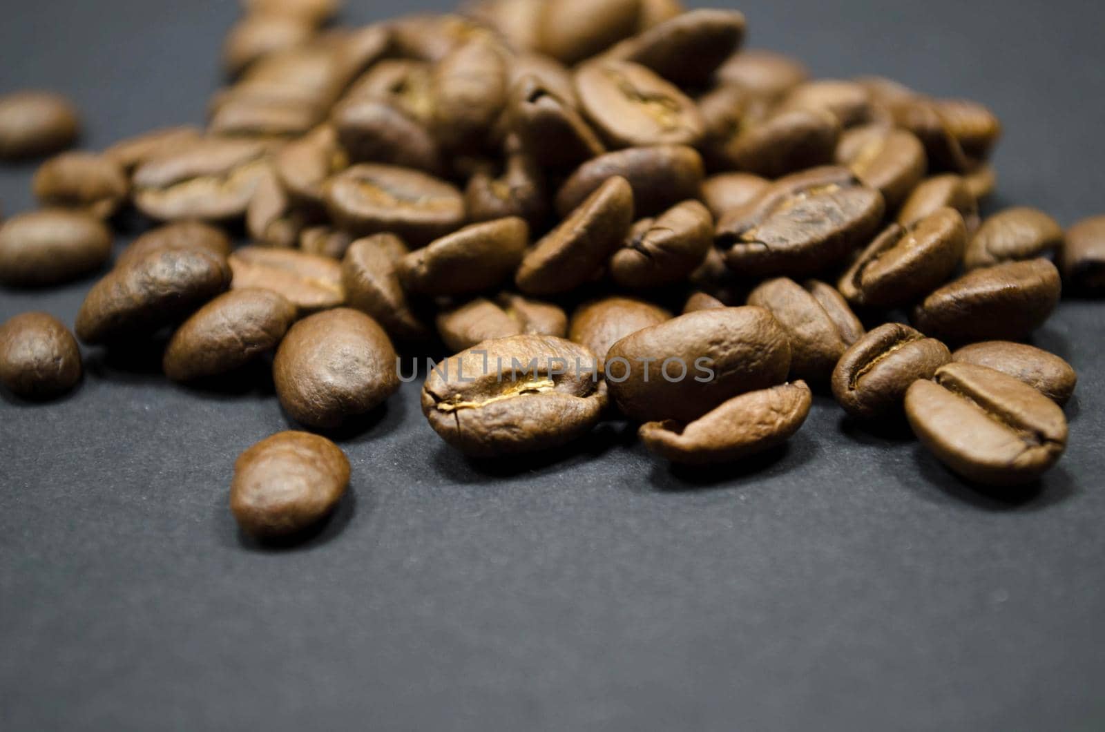 coffee beans on black background
