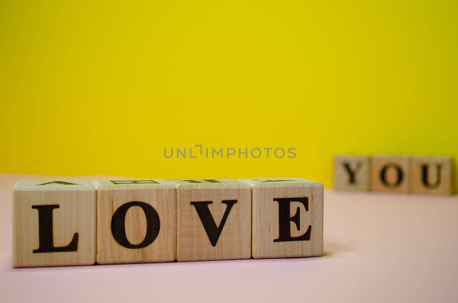 love you wooden cubes with letters