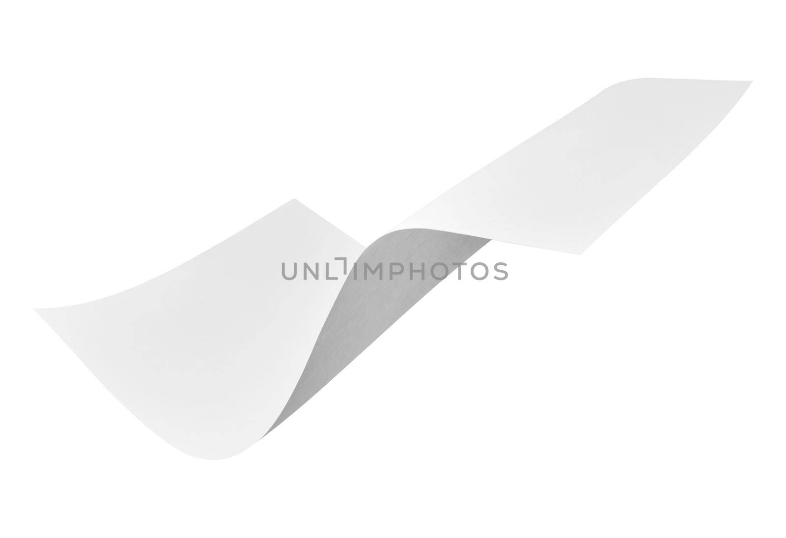 close up of flying papers on white background