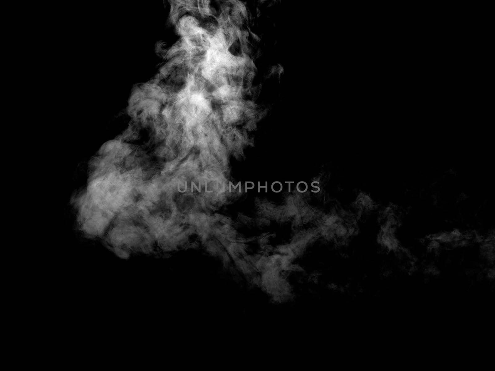 close up of steam smoke on black background