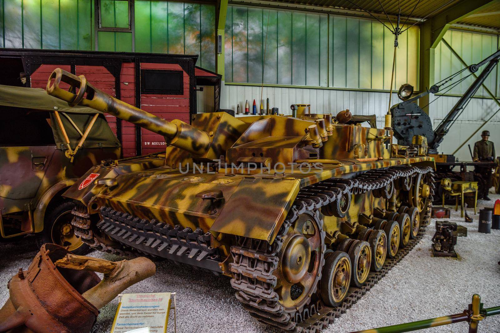 SINSHEIM, GERMANY - MAI 2022: tank Sturmhaubitze 42 StuH 42 1942 300ps WW2 3rd reich nazi Germany