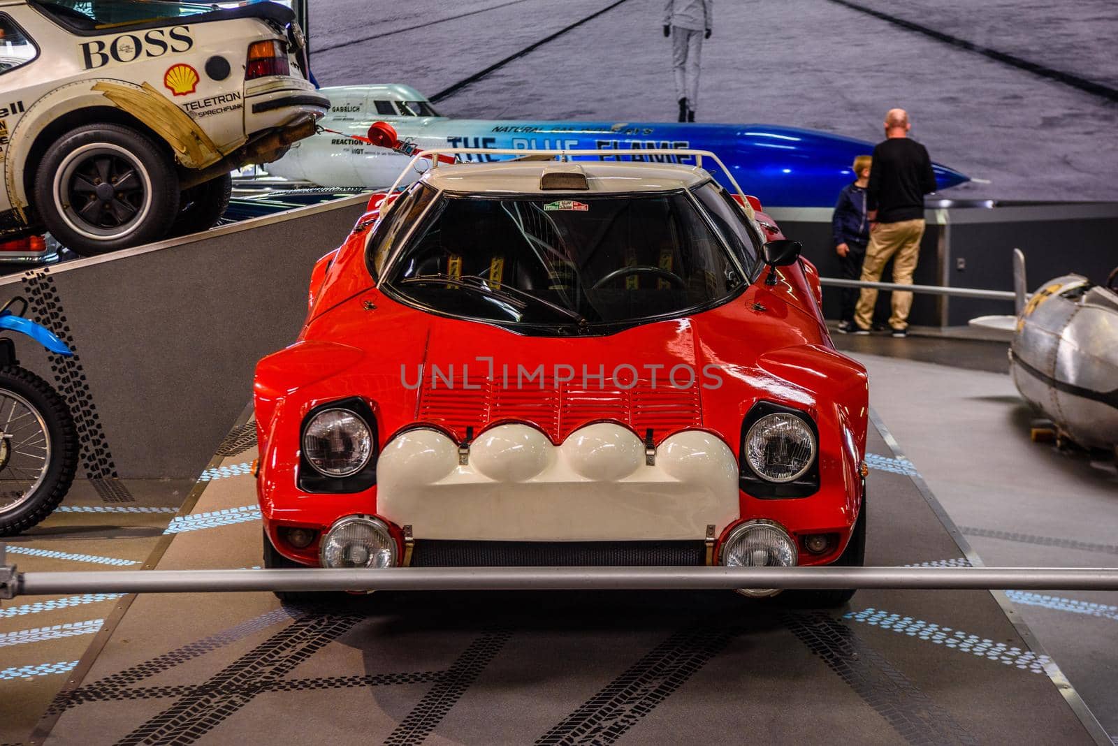 SINSHEIM, GERMANY - MAI 2022: red Lancia Stratos Groupe 4 1975 racing car.