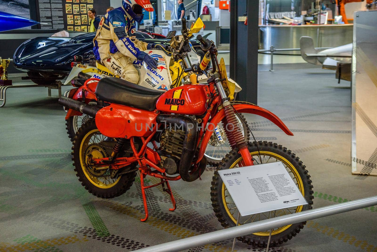 SINSHEIM, GERMANY - MAI 2022: red motorbike motorcycle Maico 350 by Eagle2308