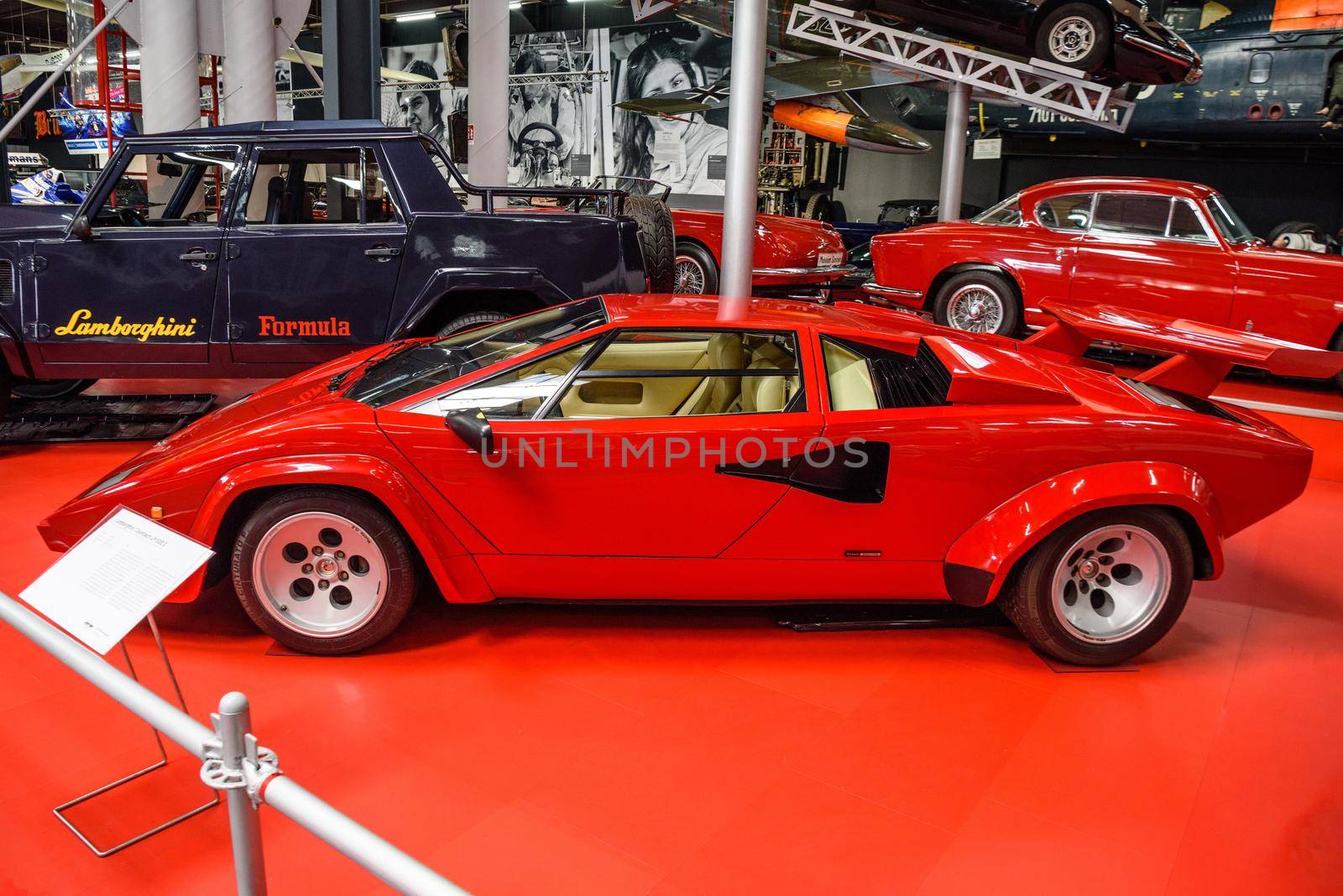 SINSHEIM, GERMANY - MAI 2022: red Lamborghini Countach LP 500 S sports car 1986 455ps