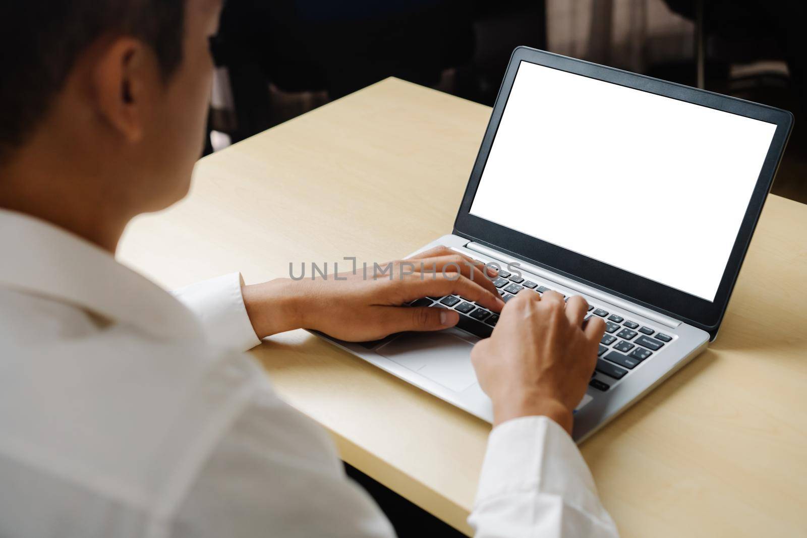 White empty screen on modish computer for your design mock up on the monitor display