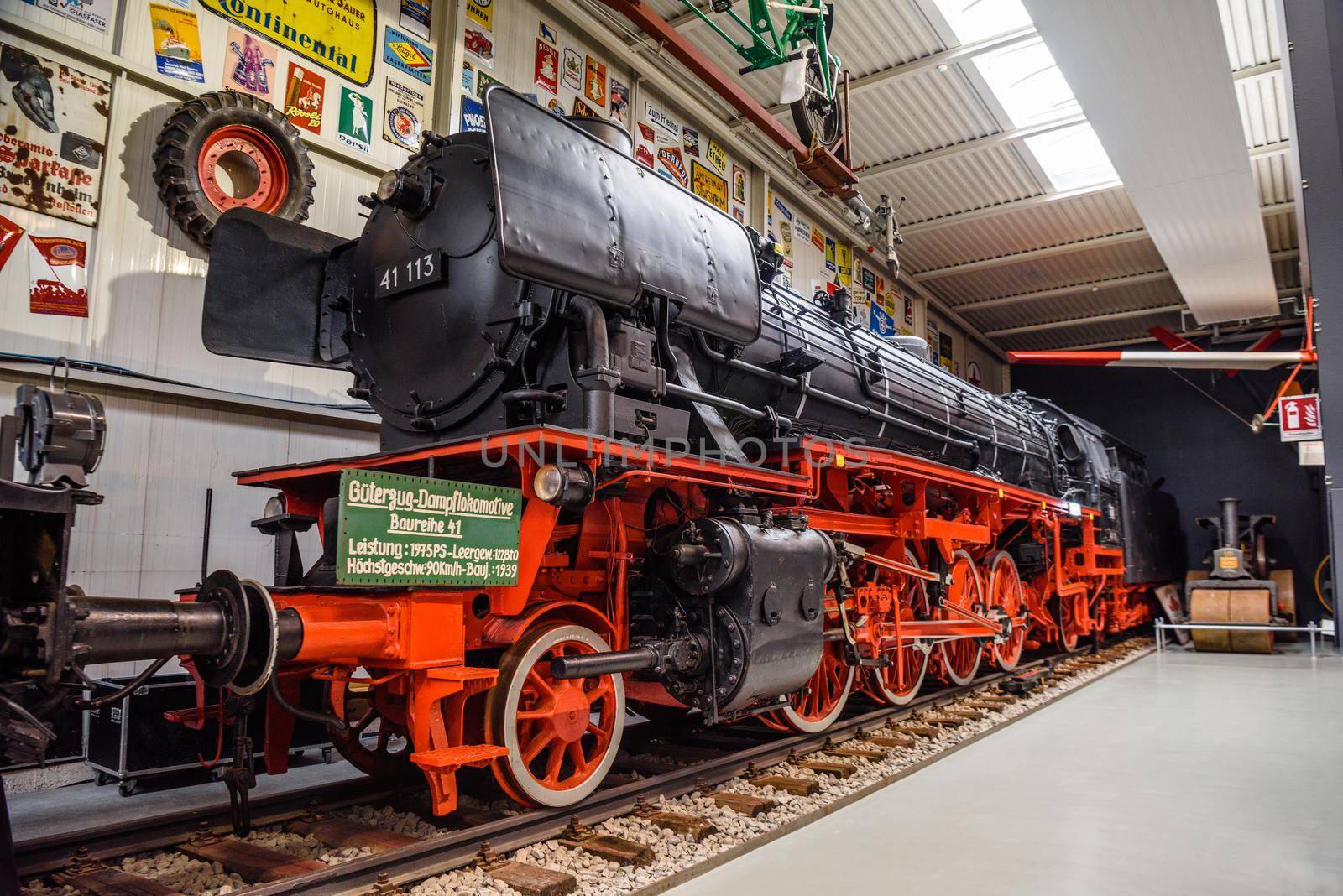 SINSHEIM, GERMANY - MAI 2022: black red freight steam locomotive by Eagle2308