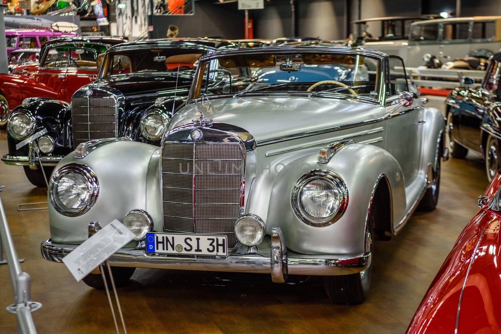 SINSHEIM, GERMANY - MAI 2022: silver Mercedes Benz 300 SC Roadster cabrio 1955 by Eagle2308