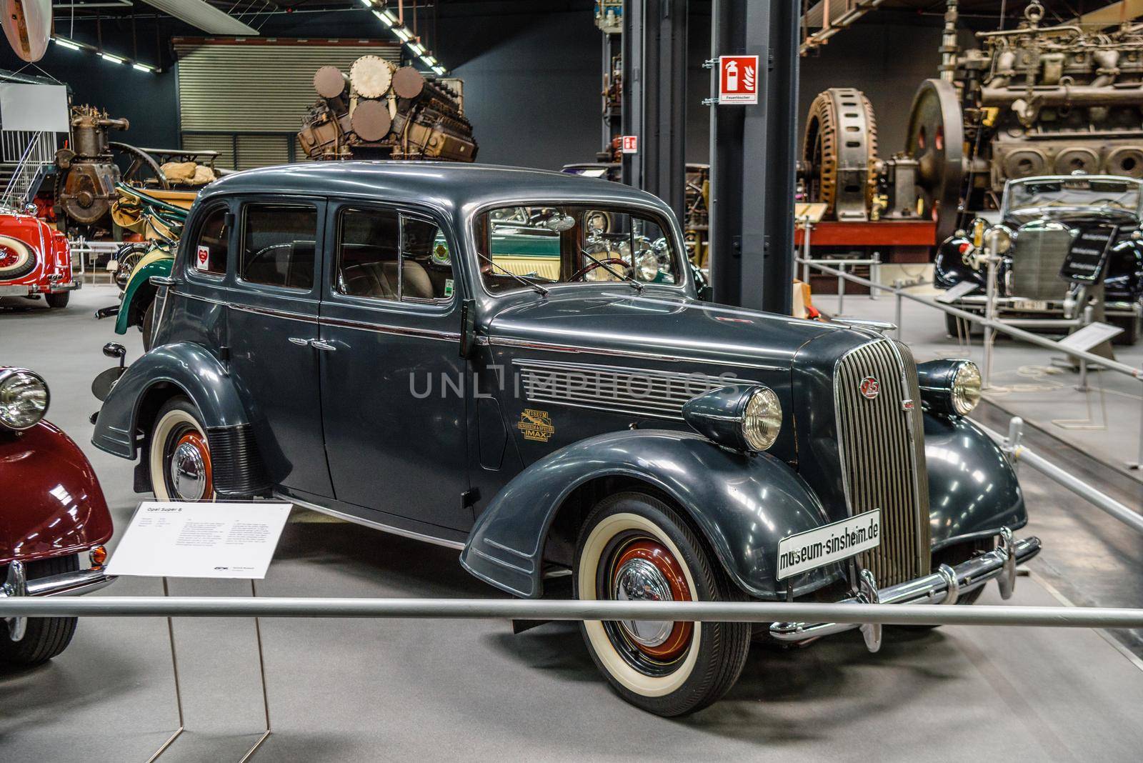SINSHEIM, GERMANY - MAI 2022: gray Opel Super 6 1938 54ps