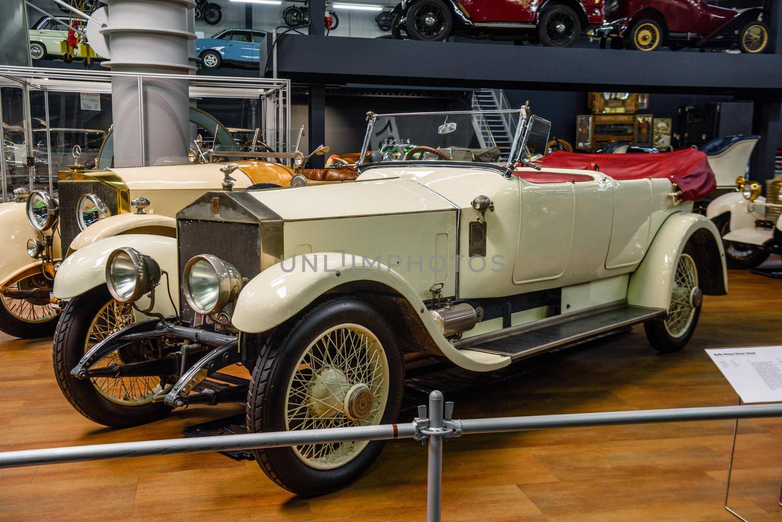 SINSHEIM, GERMANY - MAI 2022: white Rolls-Royce Silver Ghost cabrio 1921 75ps