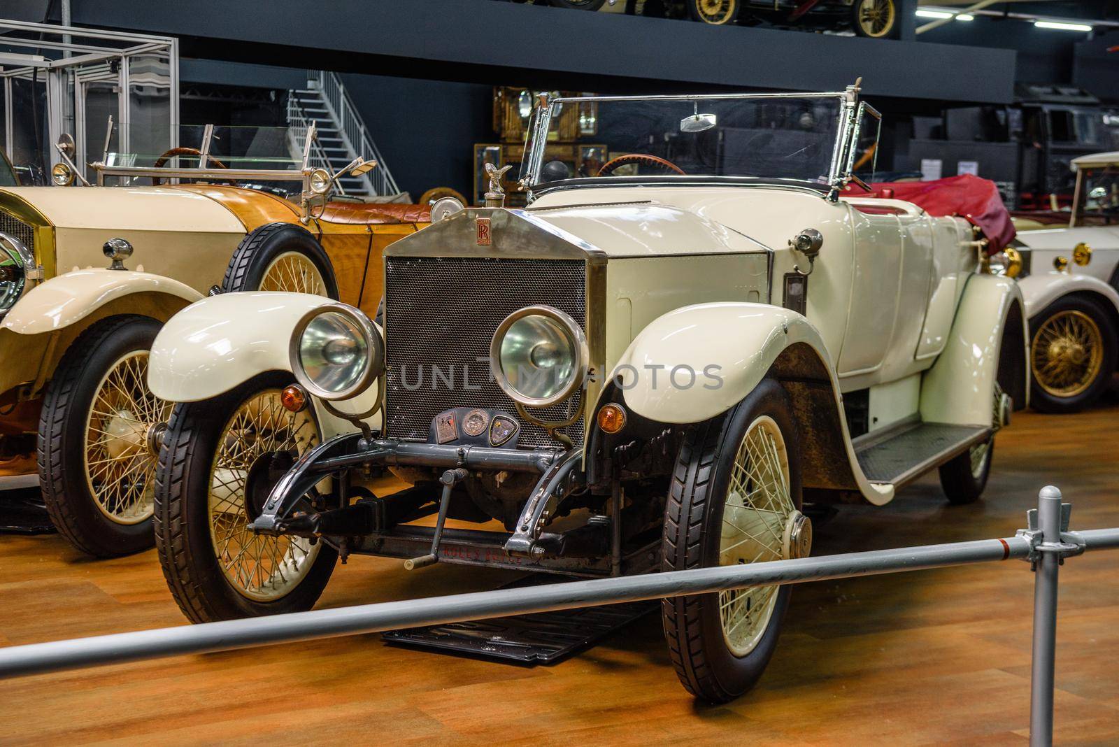 SINSHEIM, GERMANY - MAI 2022: white Rolls-Royce Silver Ghost cabrio 1921 75ps