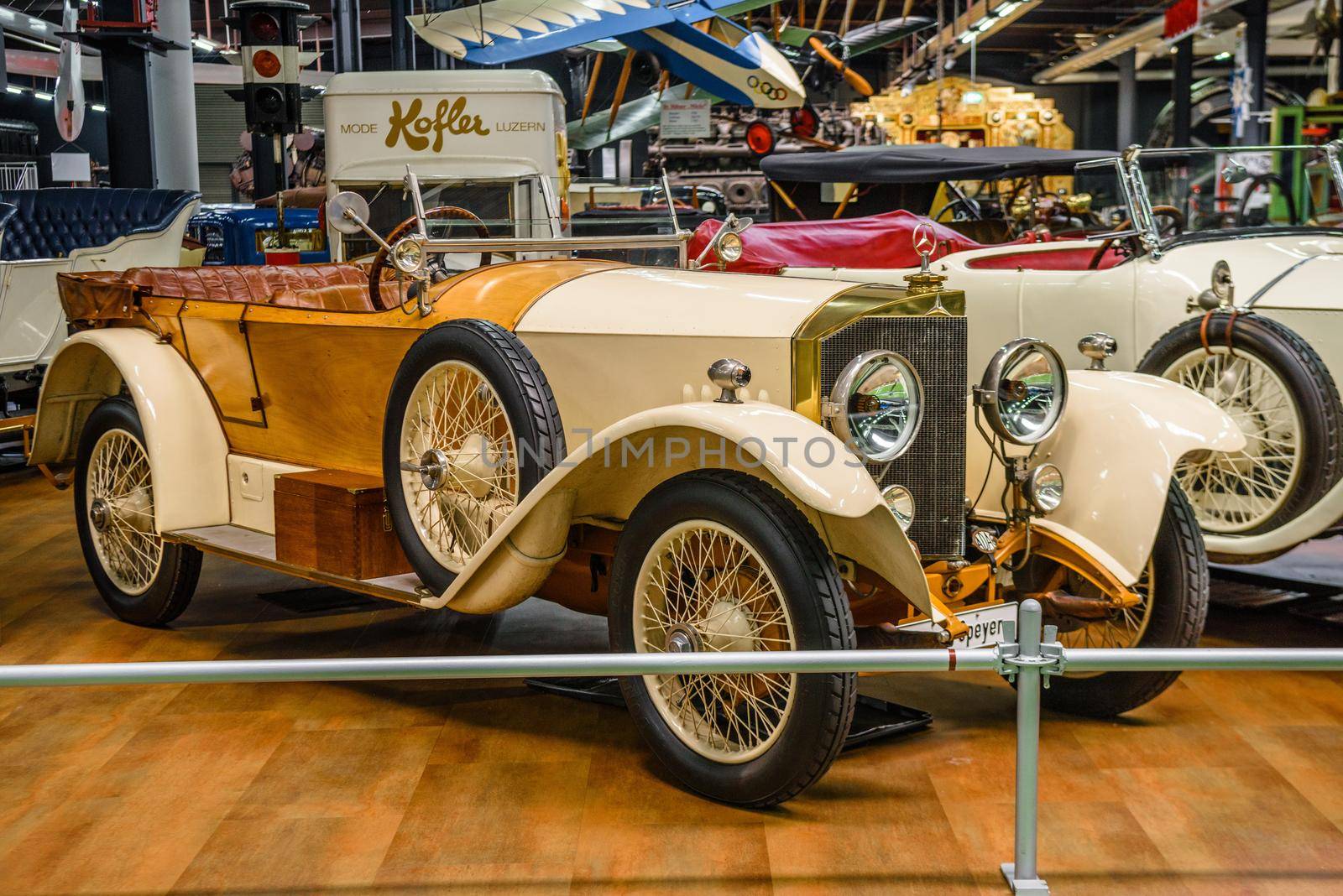 SINSHEIM, GERMANY - MAI 2022: beige white ivory Mercedes 28 95 1922 95ps