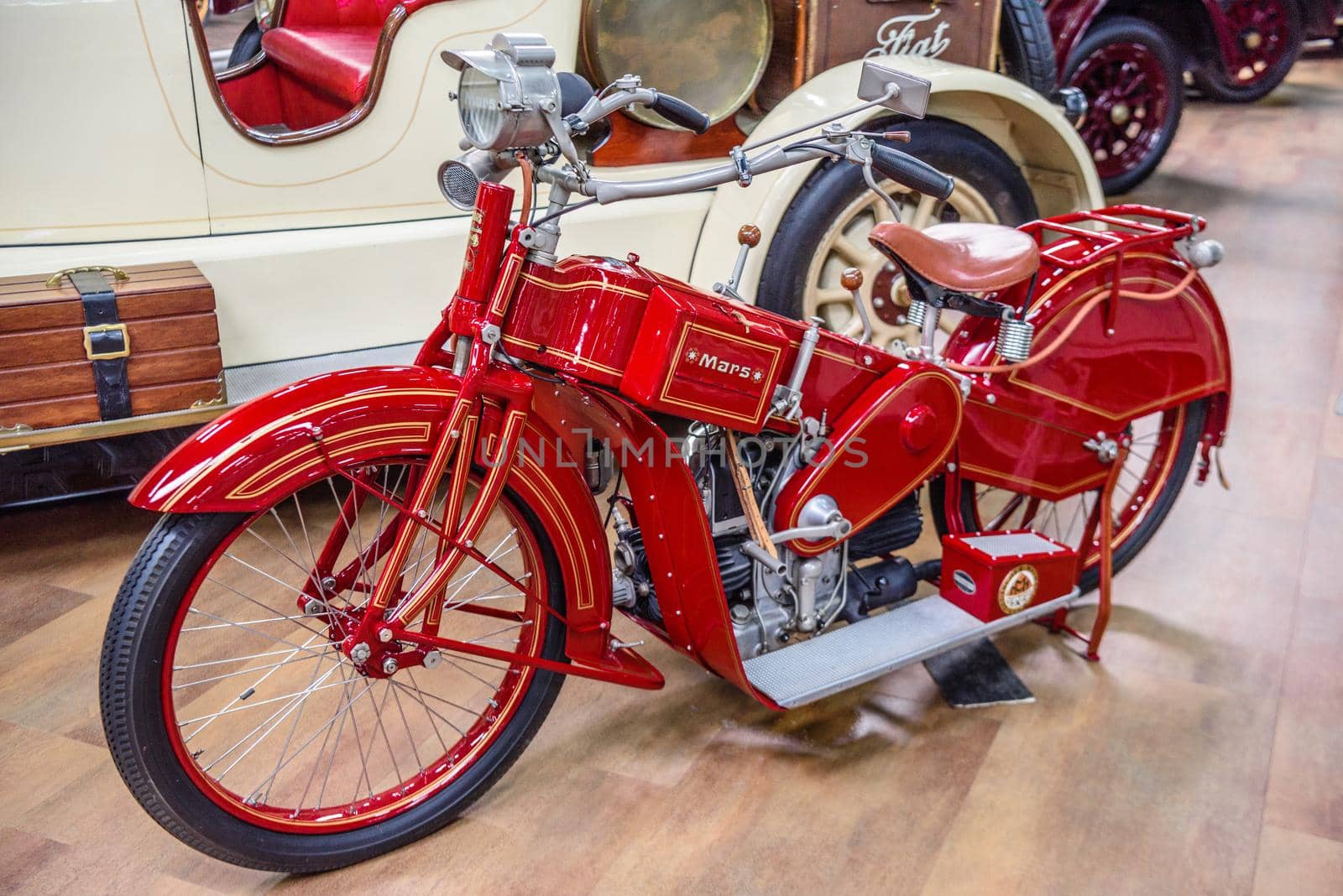 SINSHEIM, GERMANY - MAI 2022: red motorbike motorcycle Mars A 20 1921.