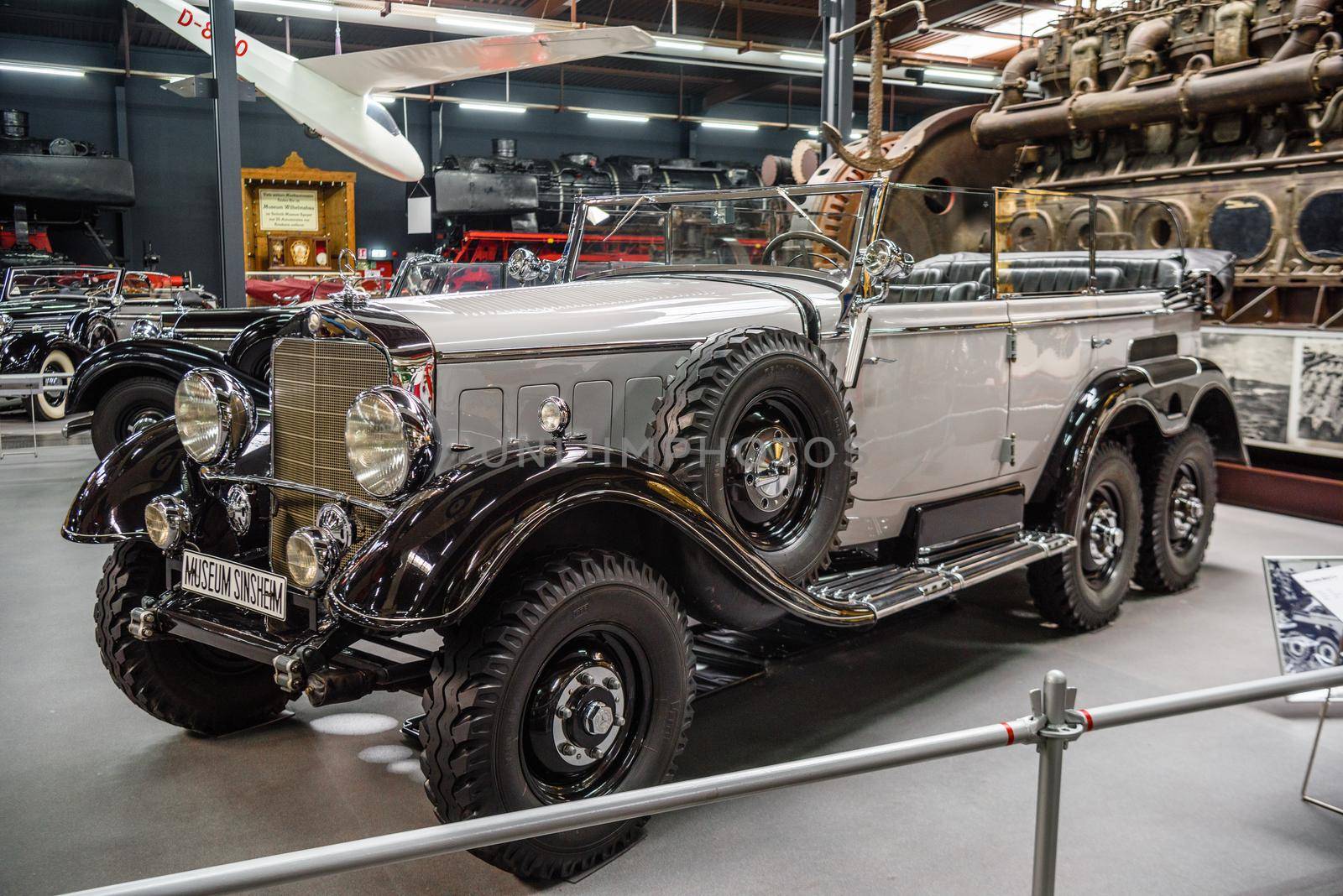 SINSHEIM, GERMANY - MAI 2022: silver black Mercedes Benz G 4 1938 by Eagle2308