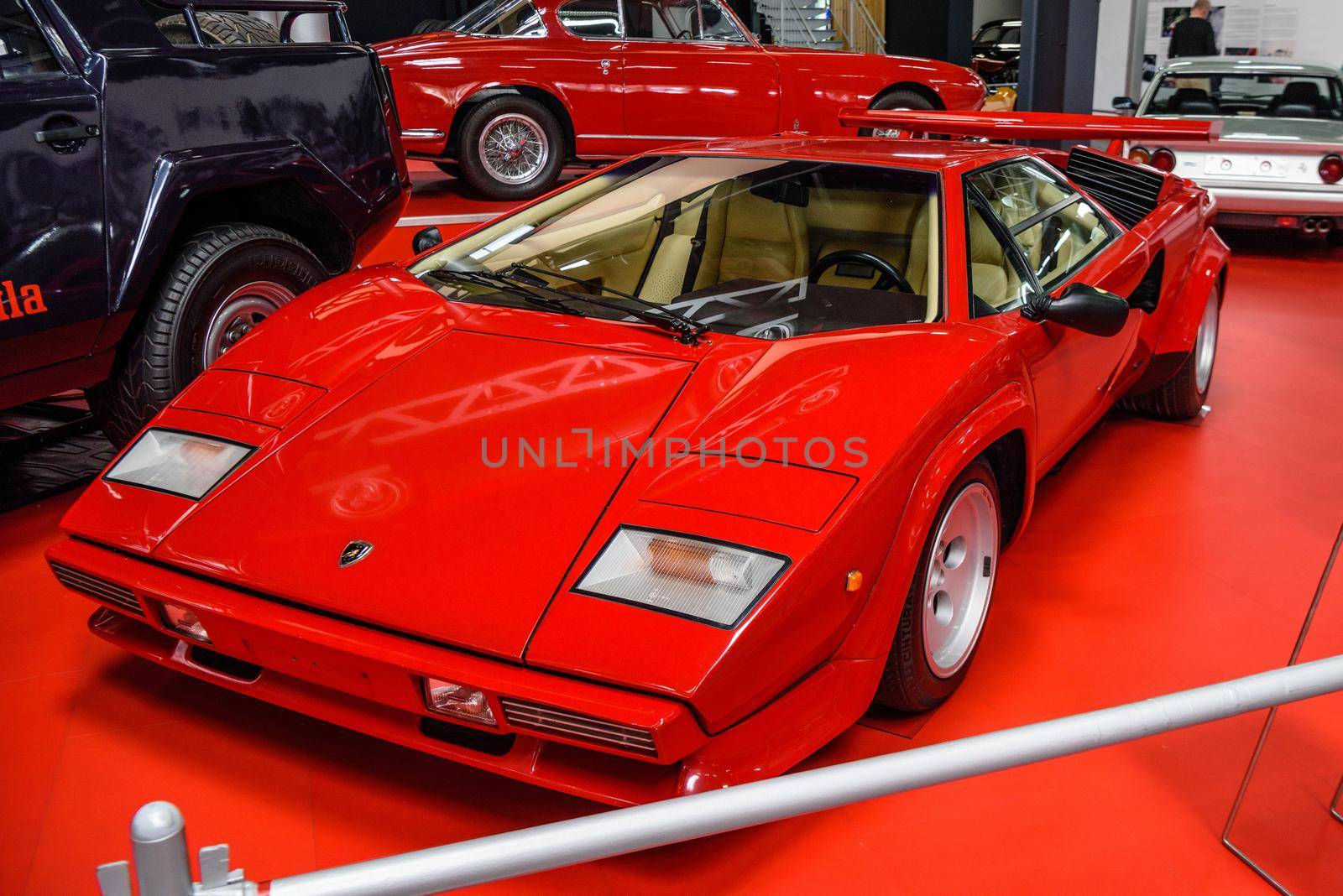 SINSHEIM, GERMANY - MAI 2022: red Lamborghini Countach LP 500 S sports car 1986 455ps