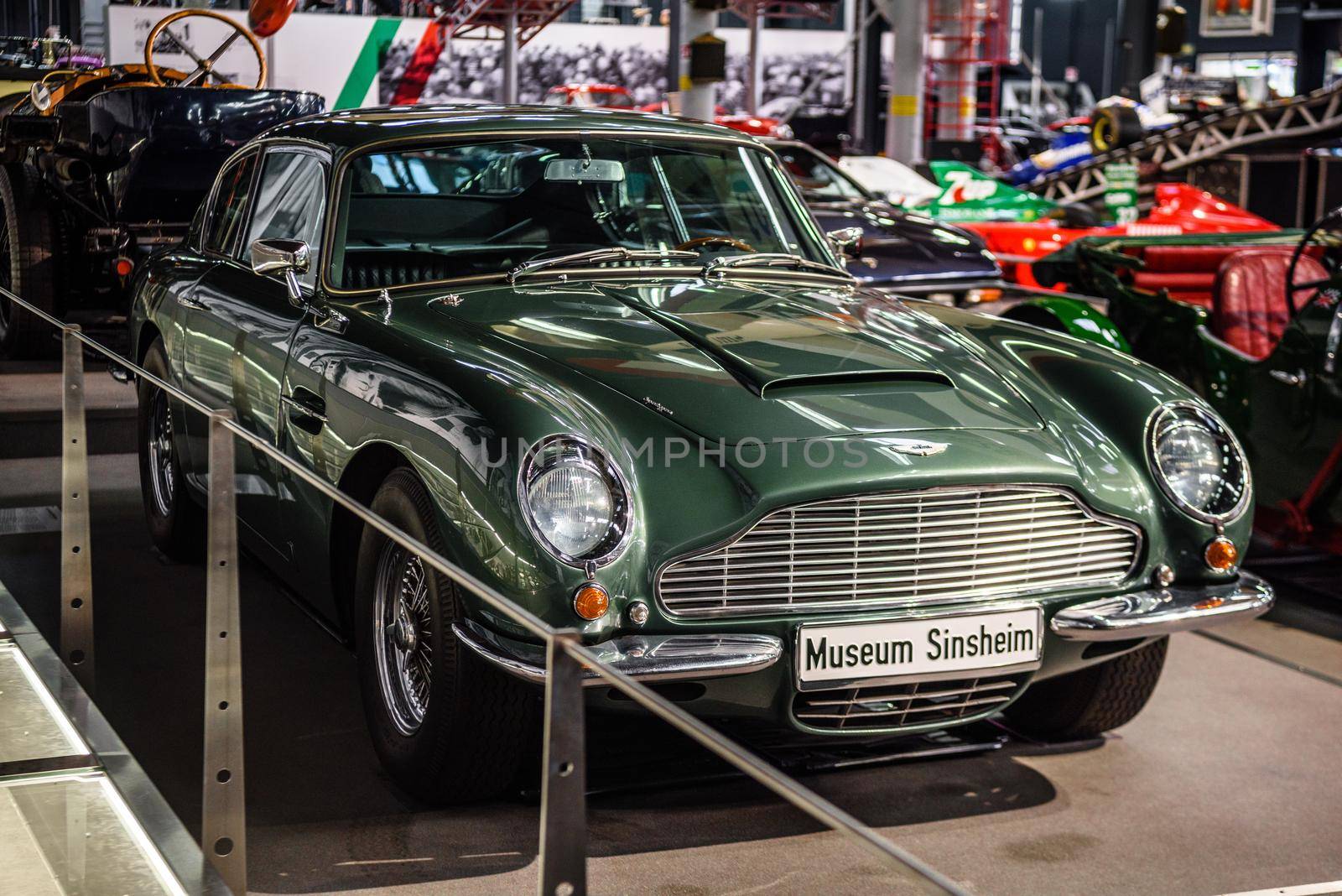 SINSHEIM, GERMANY - MAI 2022: green Aston Martin DB 6 Vantage 1965 324ps by Eagle2308
