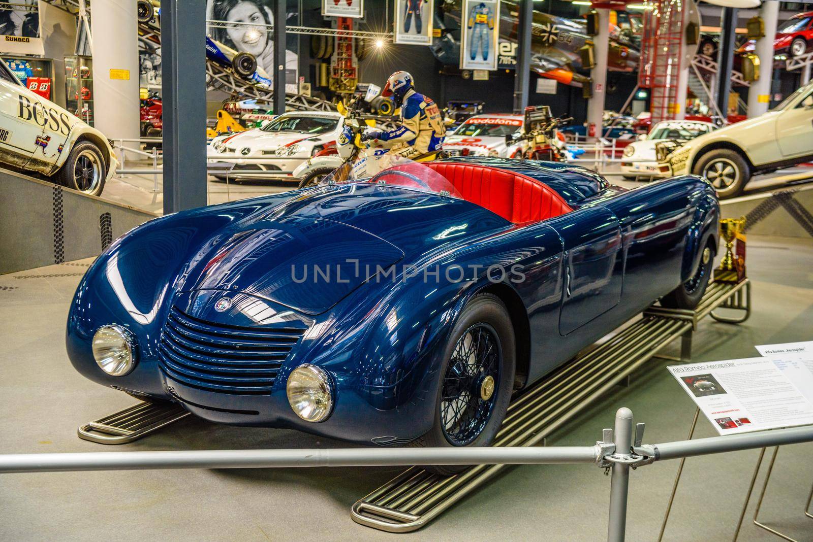 SINSHEIM, GERMANY - MAI 2022: blue Alfa Romeo 6 C 2300 Spider 1934