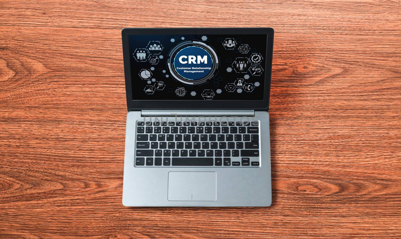 Customer relationship management system on modish computer for CRM business and enterprise