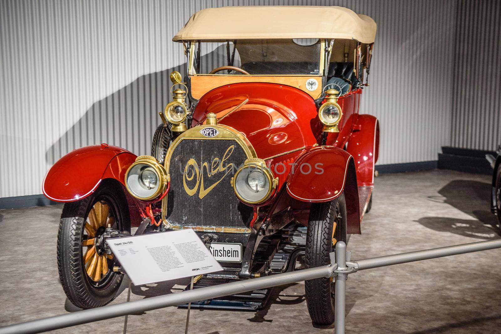 SINSHEIM, GERMANY - MAI 2022: red Opel 24 50 1912 by Eagle2308