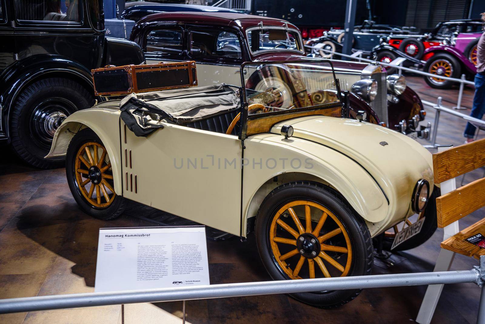 SINSHEIM, GERMANY - MAI 2022: Beige Hanomag Kommissbrot 1926 cabrio by Eagle2308