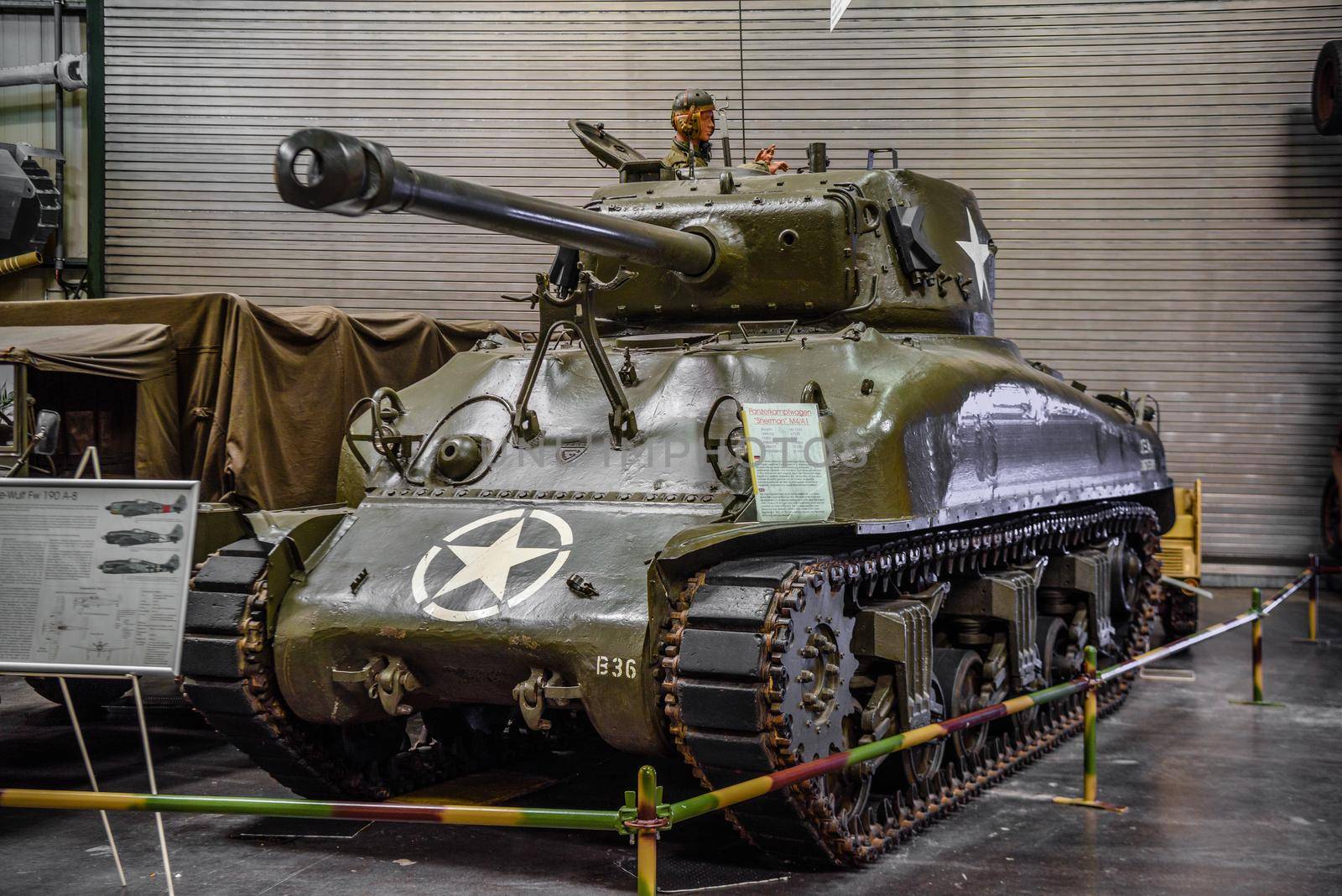 SINSHEIM, GERMANY - MAI 2022: american US medium tank Sherman M4 A1 WW2 1943
