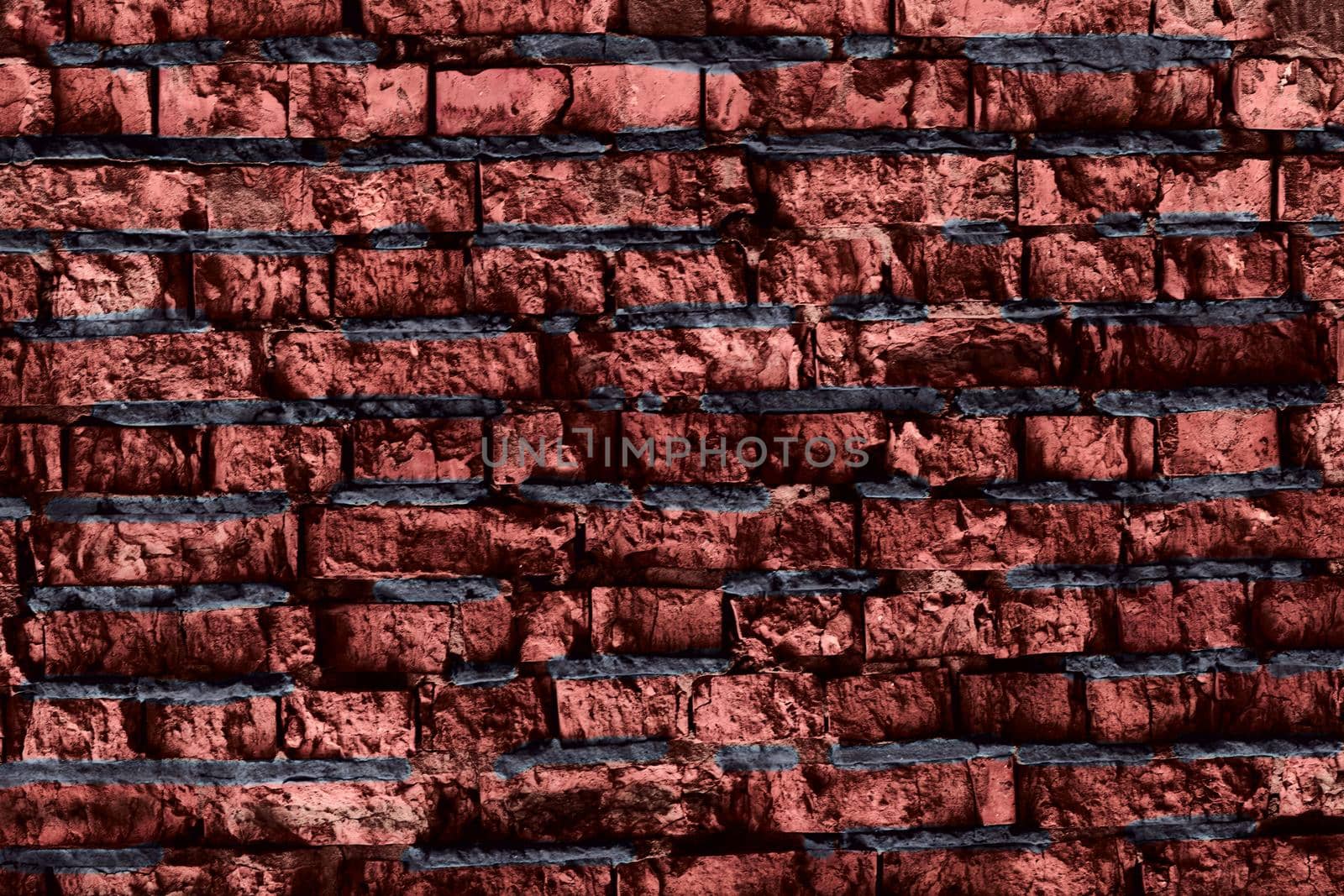 a small rectangular block typically made of fired or sun-dried clay, used in building. Big mate full background of detailed old red brick wall
