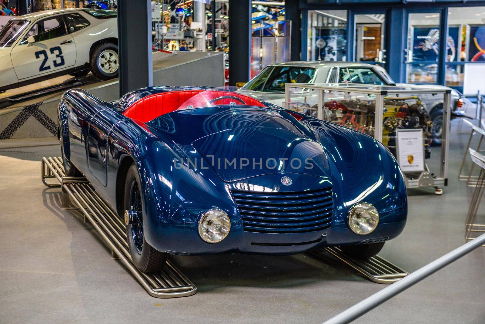 SINSHEIM, GERMANY - MAI 2022: blue Alfa Romeo 6 C 2300 Spider by Eagle2308