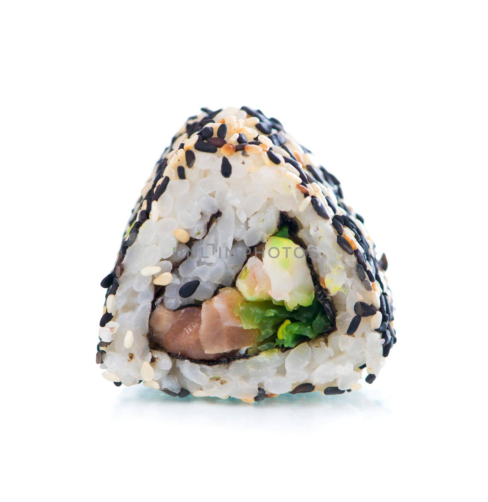 Maki sushi, roll isolated on white