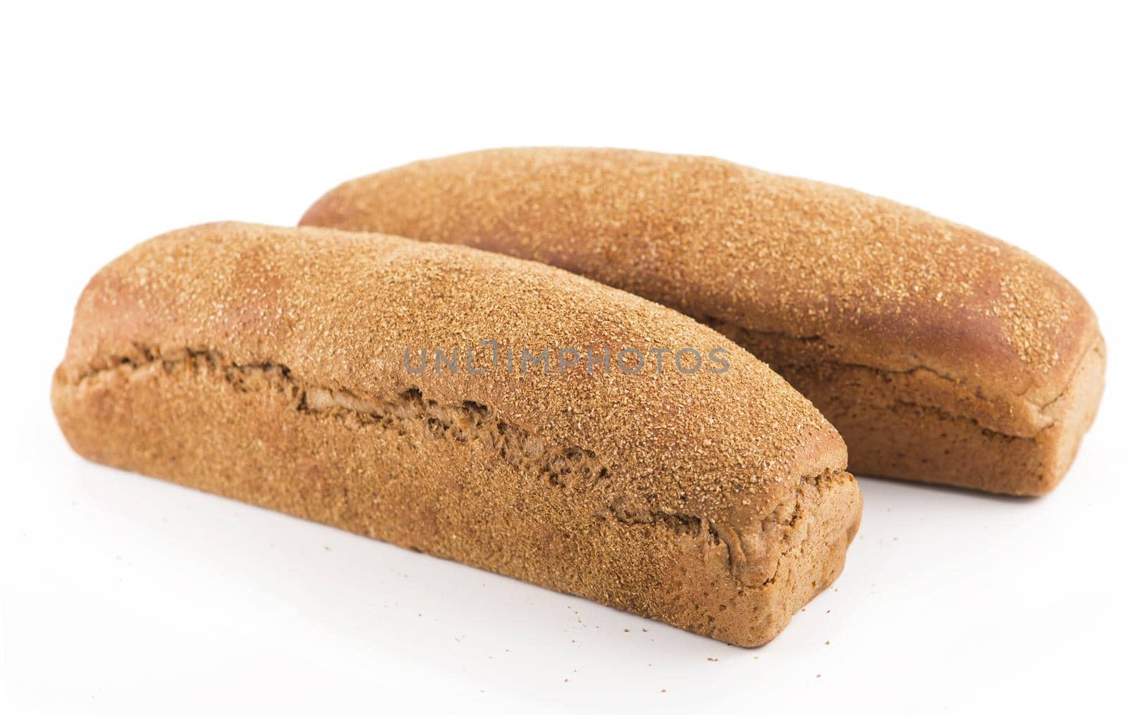 Tasty rye bread, isolated on white background