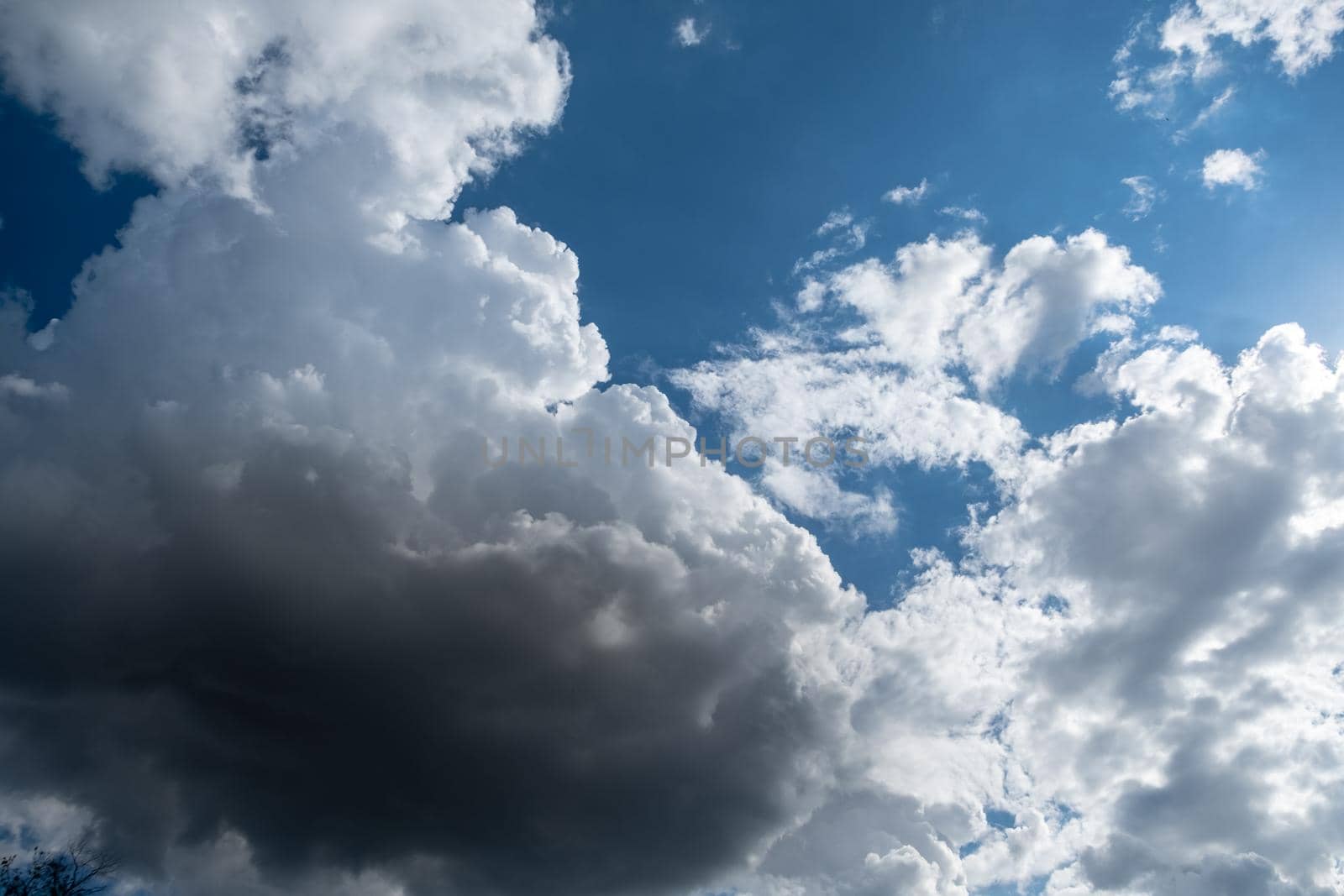 blue dark clouds on the blue sky. cloudscape