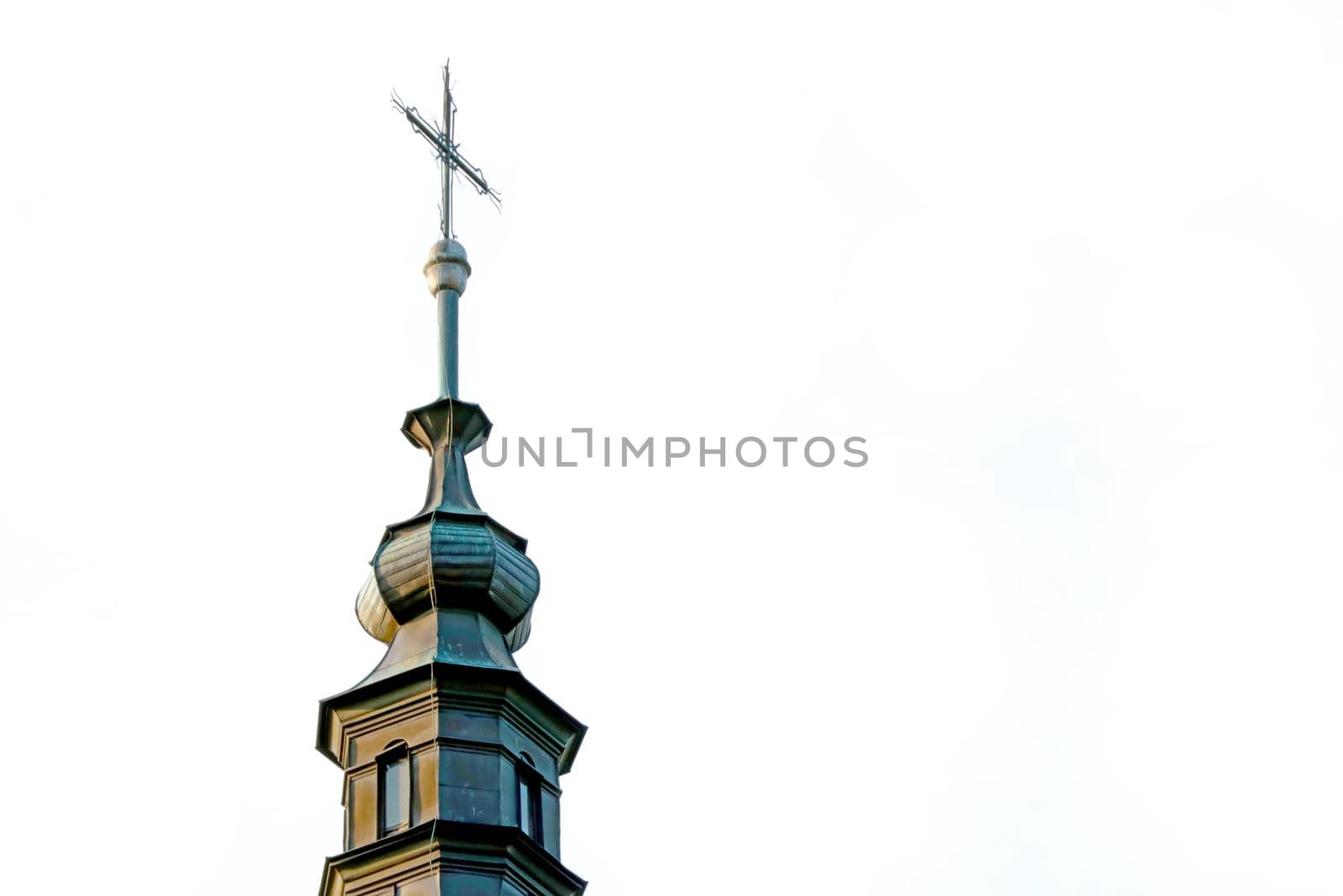 The dome of the church on a white background. Church building. by kip02kas