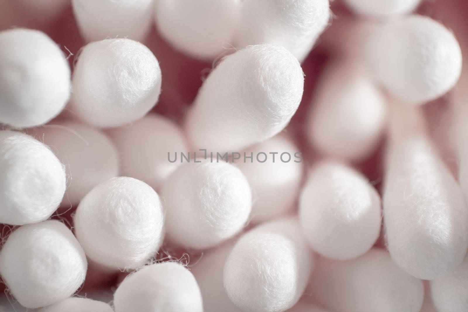 Close-up of cotton swabs. Soft sticks earwax macro. Swabs closeup. health care objects