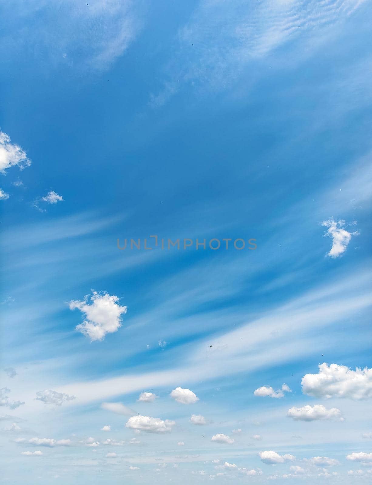 blue sky with clouds. horizontal image of sky. sky background